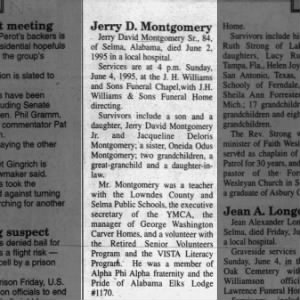 Obituary for Jerry David Montgomery Sr.